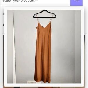 L Space Amber Brooklyn Dress gold chain strap detail Slip Dress